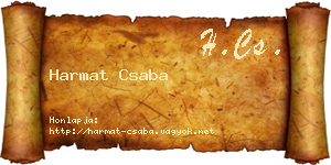 Harmat Csaba névjegykártya